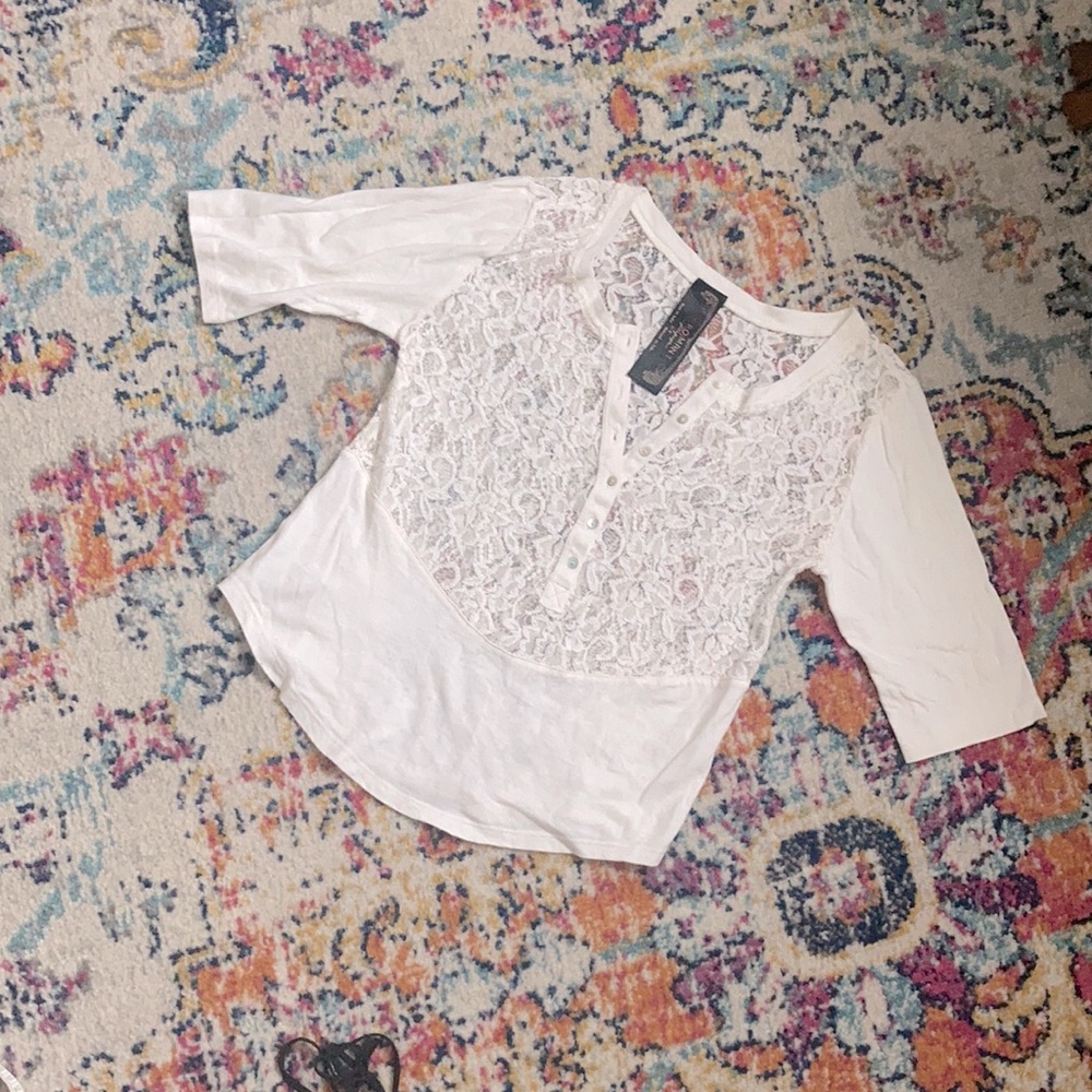 Free People, New Romantics small lace top in off-white